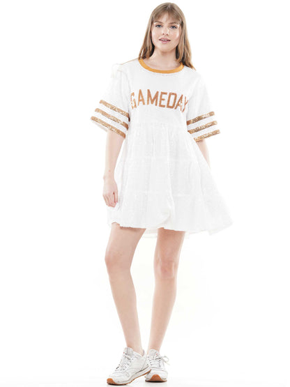 Gameday Baby Doll Sequin Dress