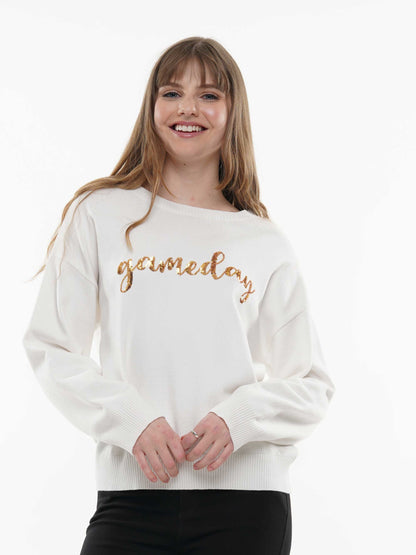 Gameday scrip sequin sweater