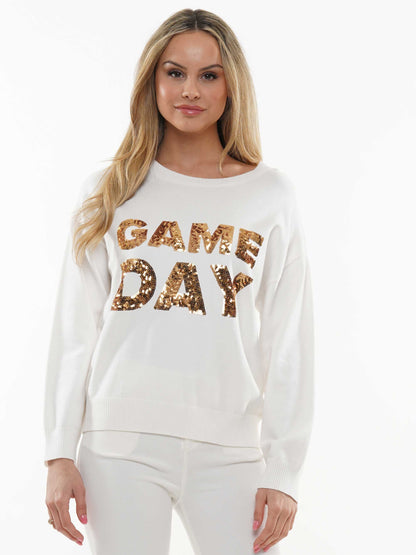 Knit Sweater with Gameday Sequin