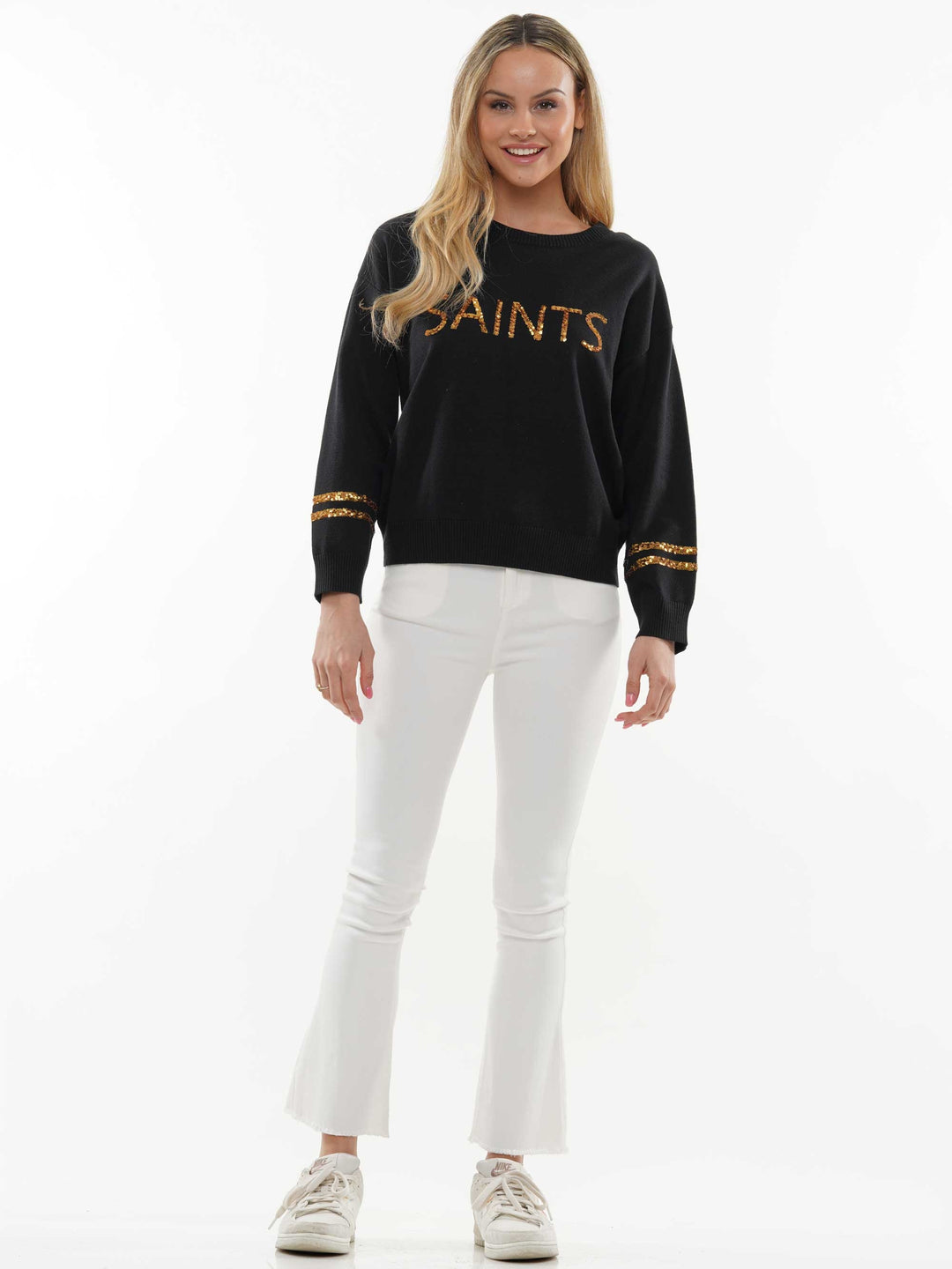 Sequin saints knit top