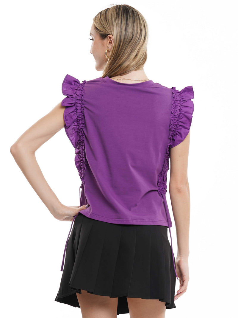 Tiger gameday top with ruffle sleeves
