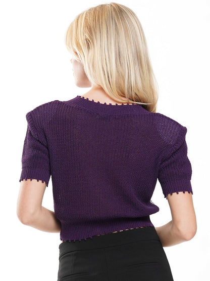 V Neckline Game Day Short Sleeve Knit