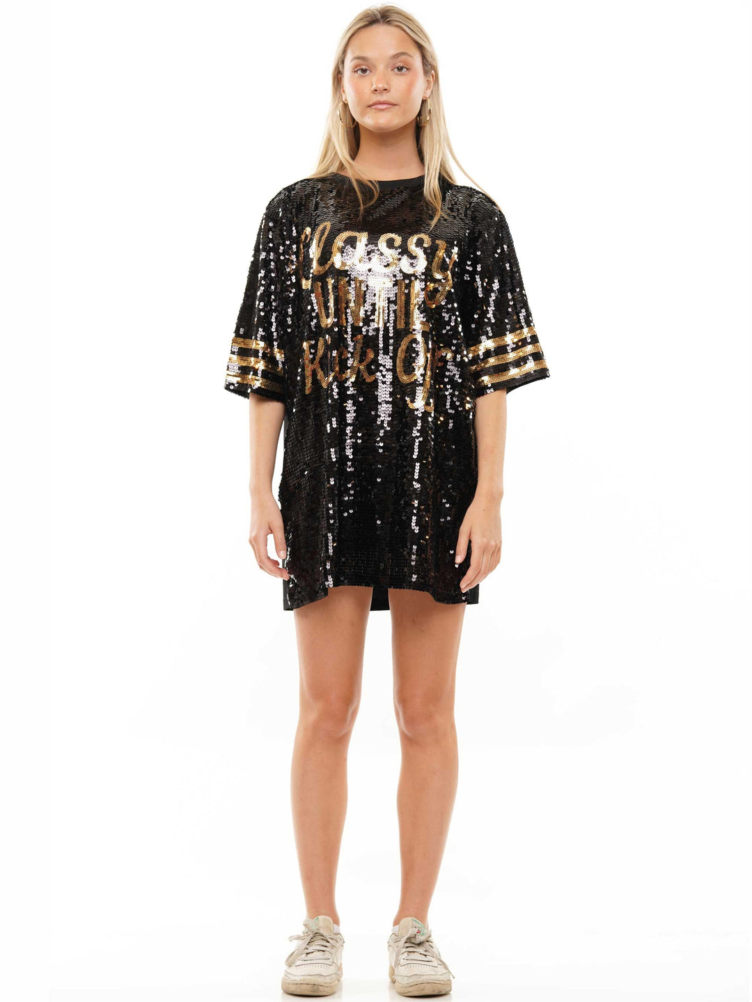 Classy until kick off sequin dress