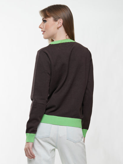 Sequin Clover Pullover Sweater