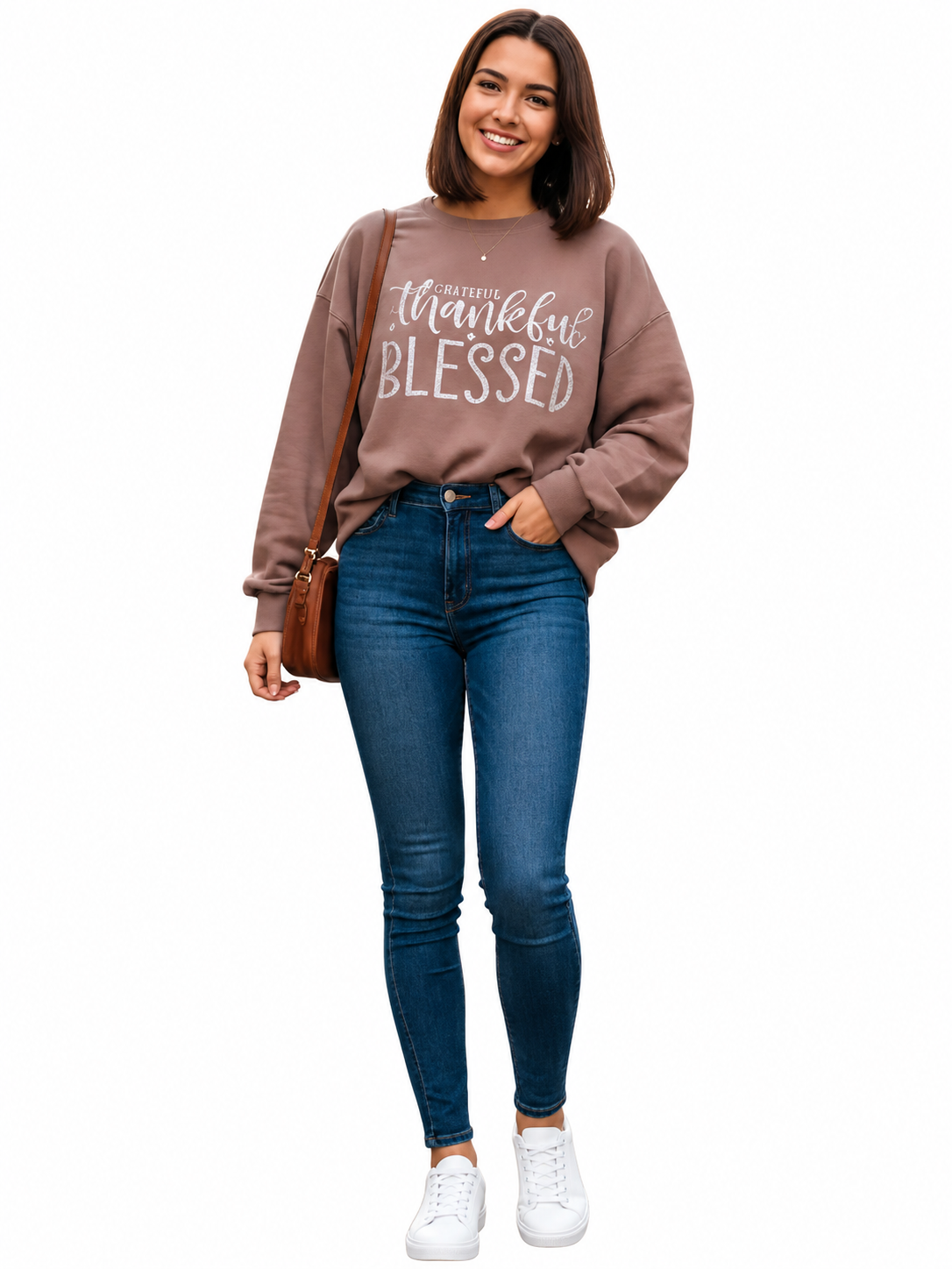 Cozy Crush Sweatshirt-Grateful Thankful Blessed-Hot Fix