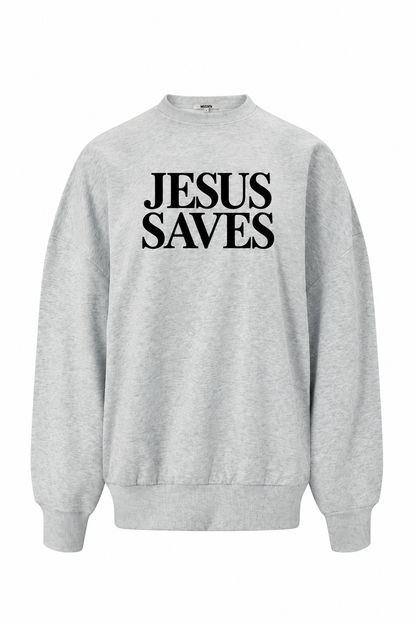 Jesus Saves Oversized Graphic Sweatshirt