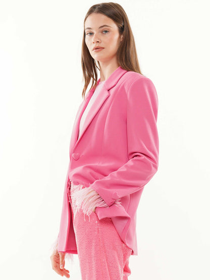 Faux feather blazer