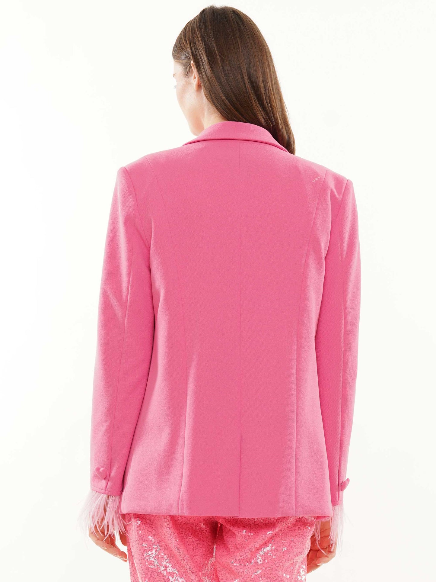 Faux feather blazer