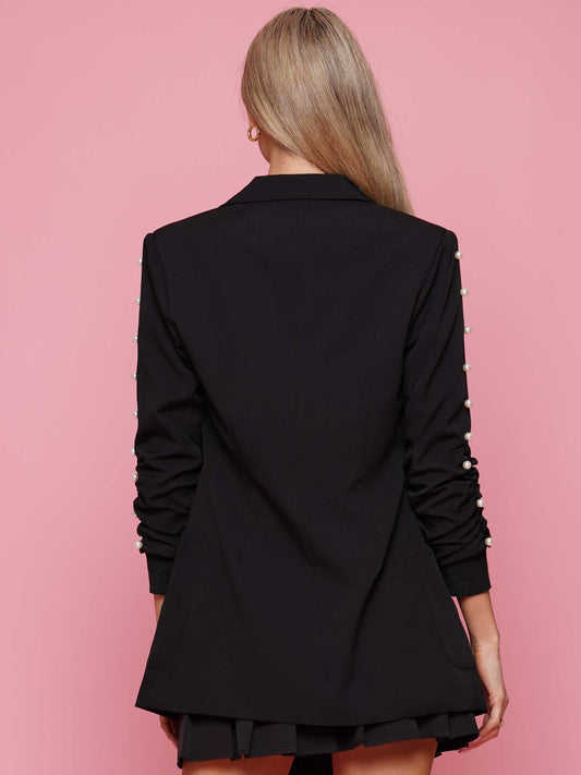 Pearls sleeve blazer
