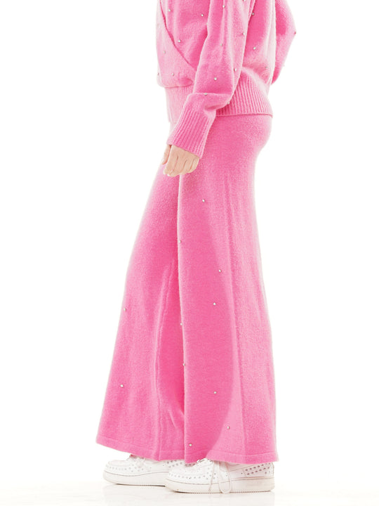 Overlapped Gem Embellished Top & Pant 2-Piece Set