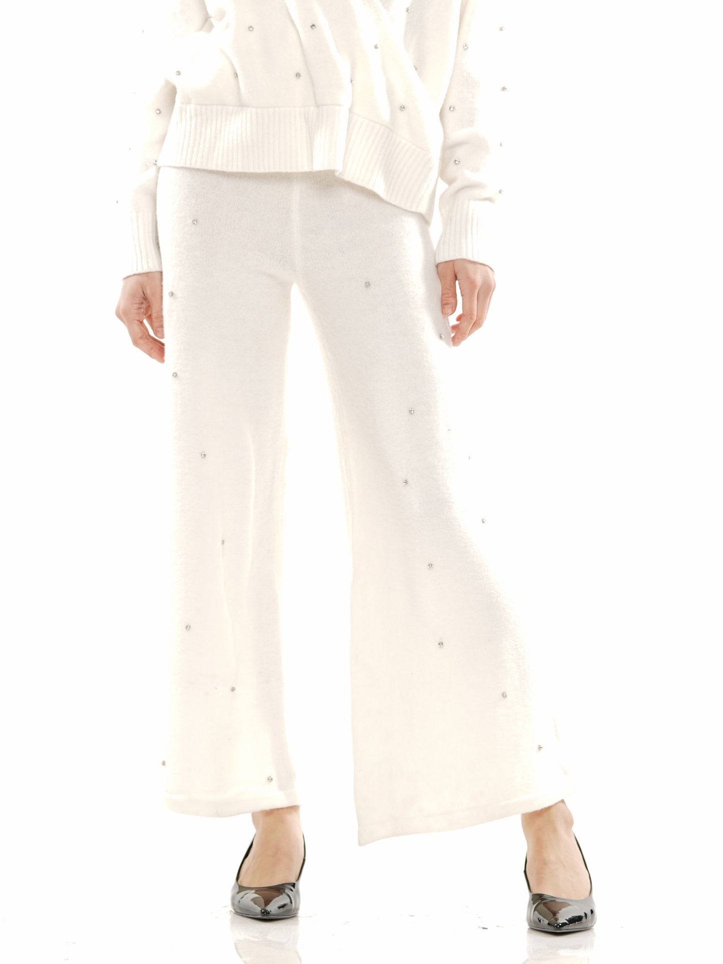 Overlapped Gem Embellished Top & Pant 2-Piece Set