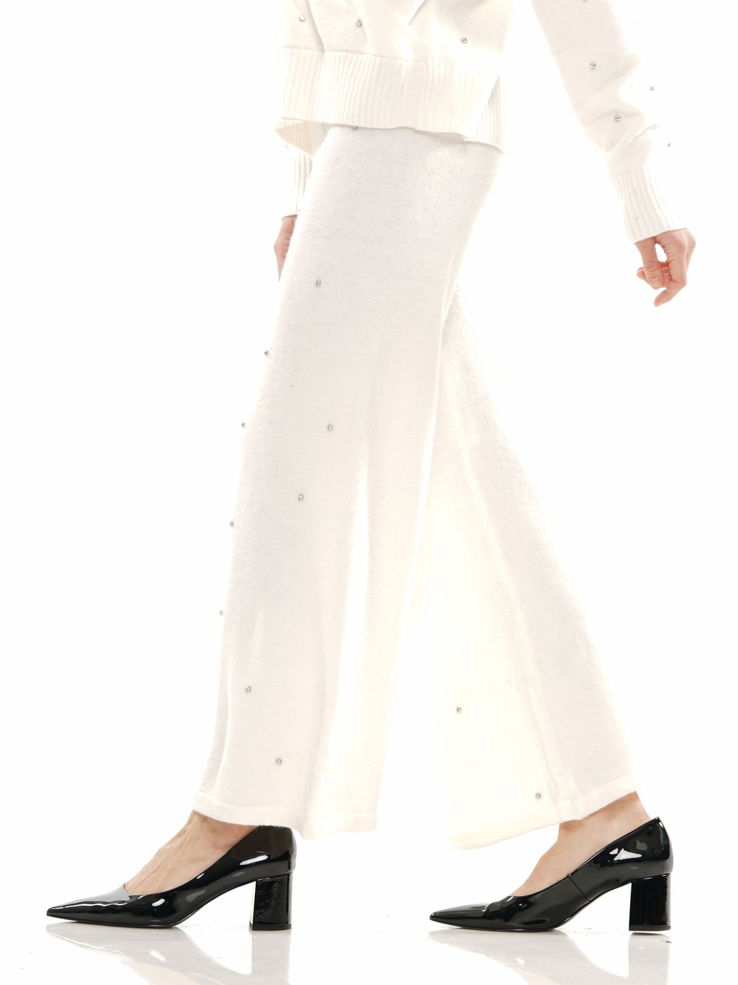 Overlapped Gem Embellished Top & Pant 2-Piece Set