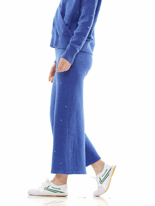 Overlapped Gem Embellished Top & Pant 2-Piece Set