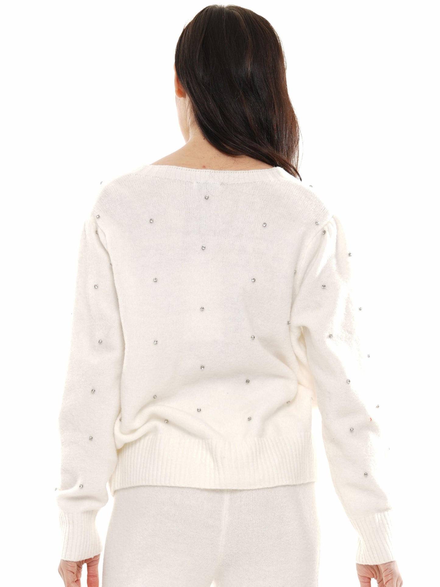 Overlapped Gem Embellished Top & Pant 2-Piece Set