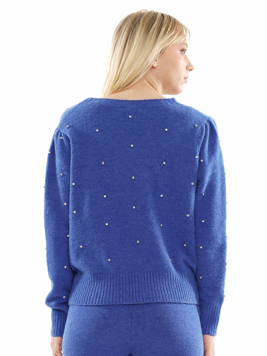 Overlapped Gem Embellished Top & Pant 2-Piece Set