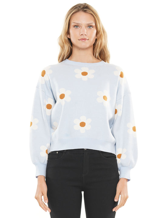 Floral knit sweater