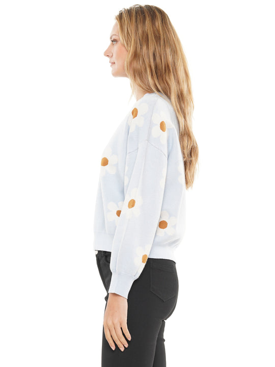 Floral knit sweater