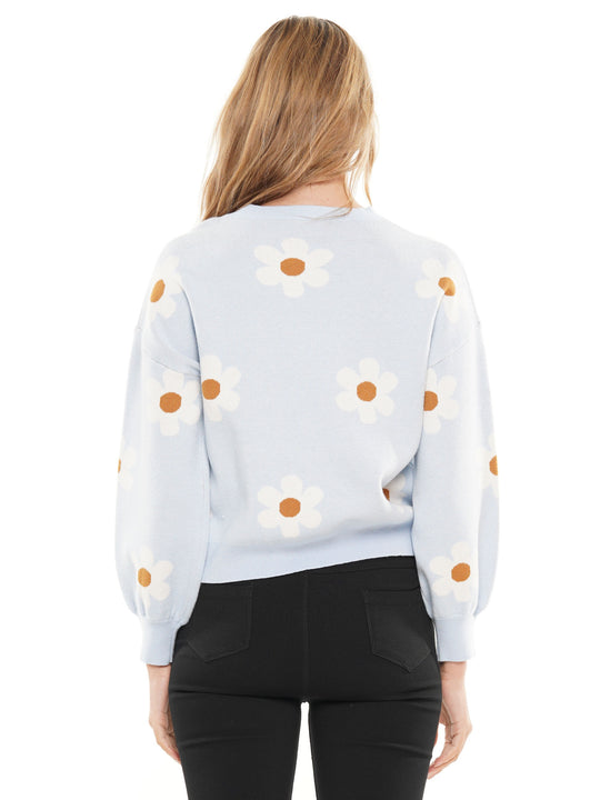 Floral knit sweater