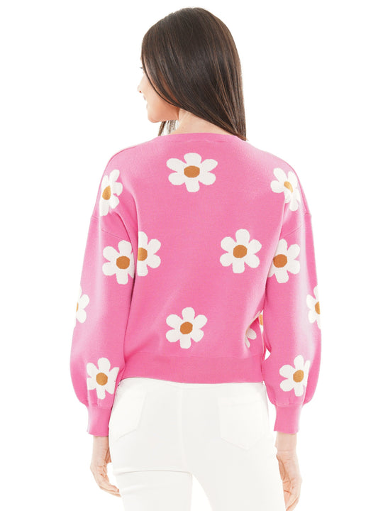 Floral knit sweater