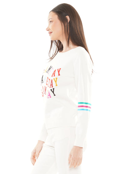 Colorful game day knit top