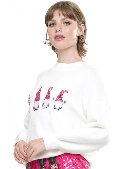 Gnome Sequin Knit Sweater