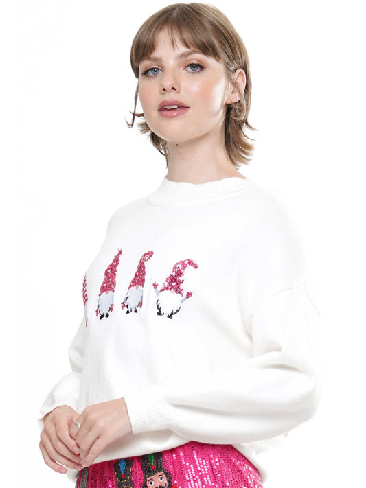 Gnome Sequin Knit Sweater