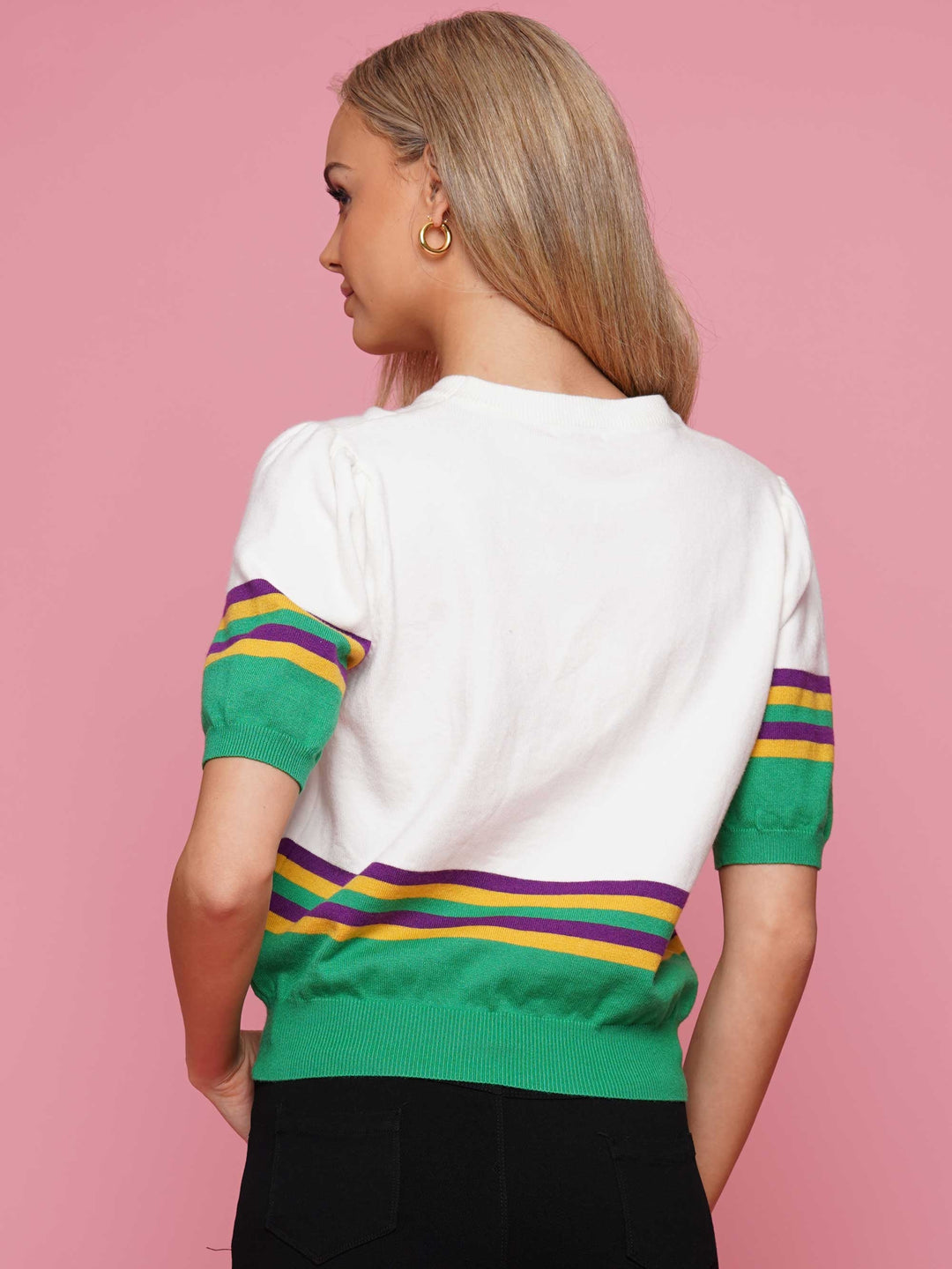 Fluer De Lis Short Sleeve Knit