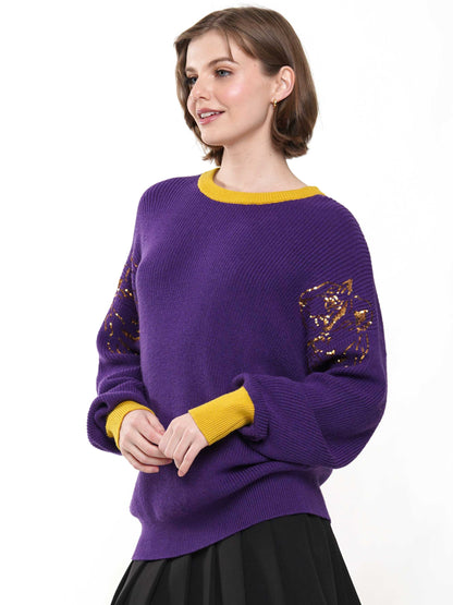 Tiger Sleeve Knit Sweater