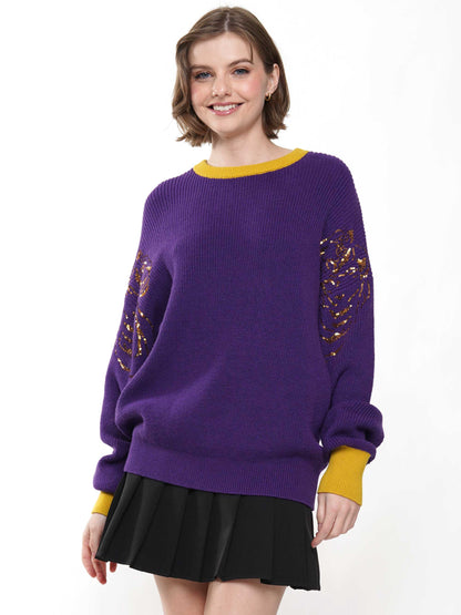 Tiger Sleeve Knit Sweater