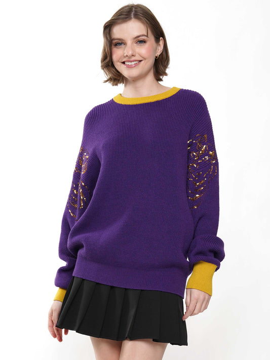 Tiger Sleeve Knit Sweater