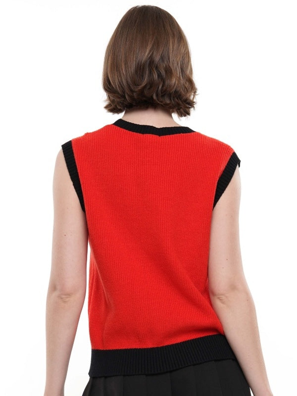 Sequin Multi Bull Dog Sweater Vest