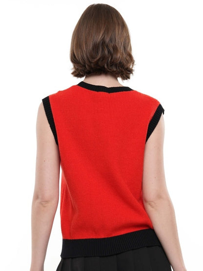 Sequin Multi Bull Dog Sweater Vest