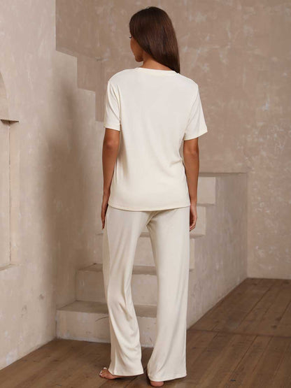 Airy Soft Top & Wide-Leg Pants Set