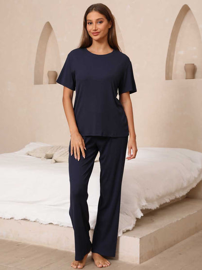 Airy Soft Top & Wide-Leg Pants Set