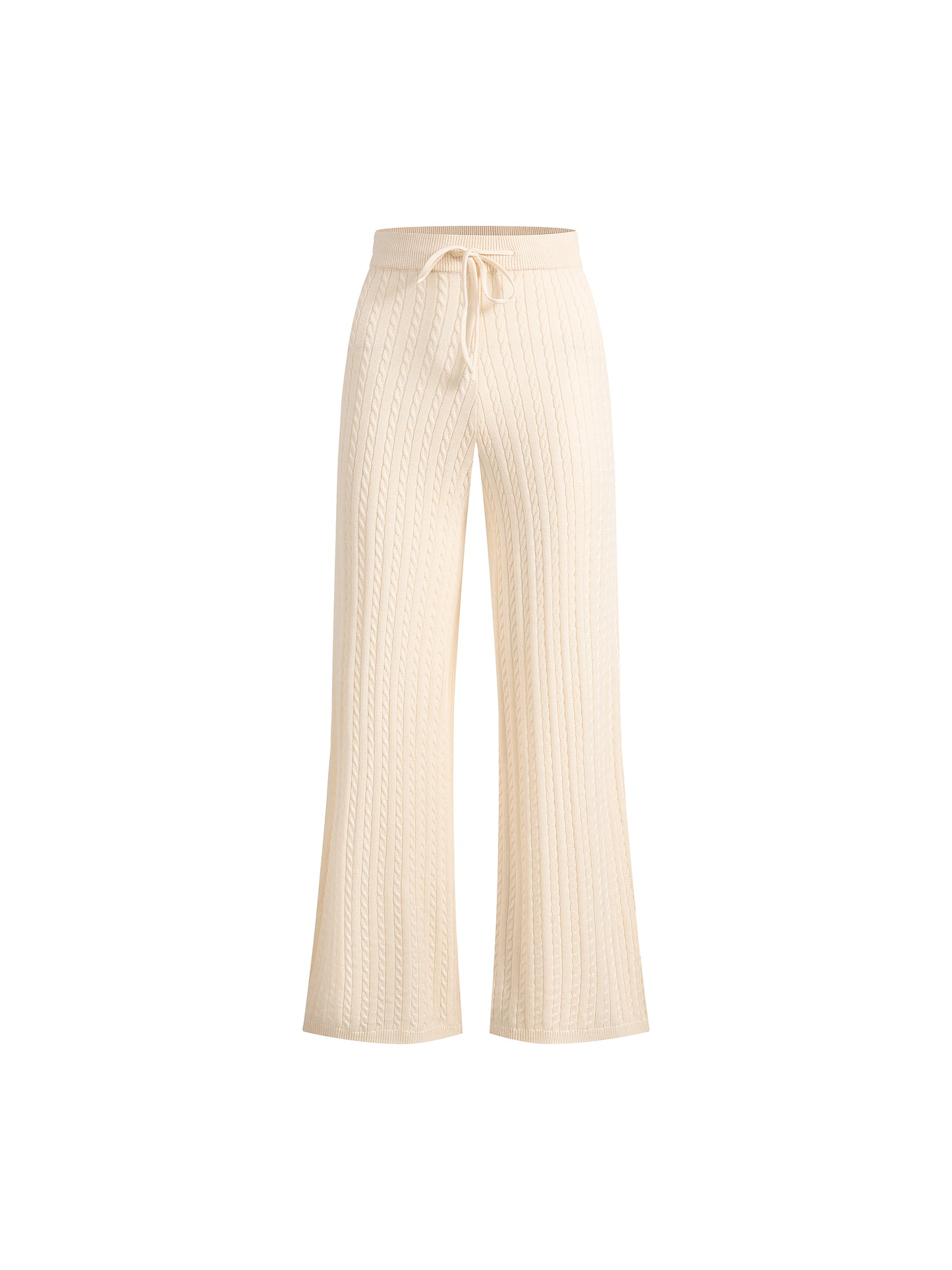 Cable Knit Cardigan and Pants 2-Piece Set