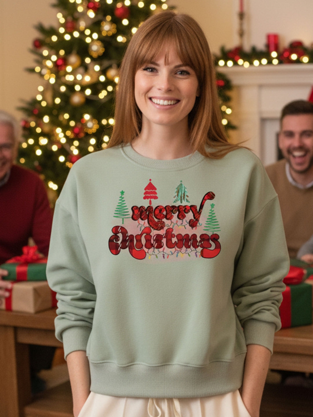 Christmas1 Two Soft Crew Neck Sweatshirt