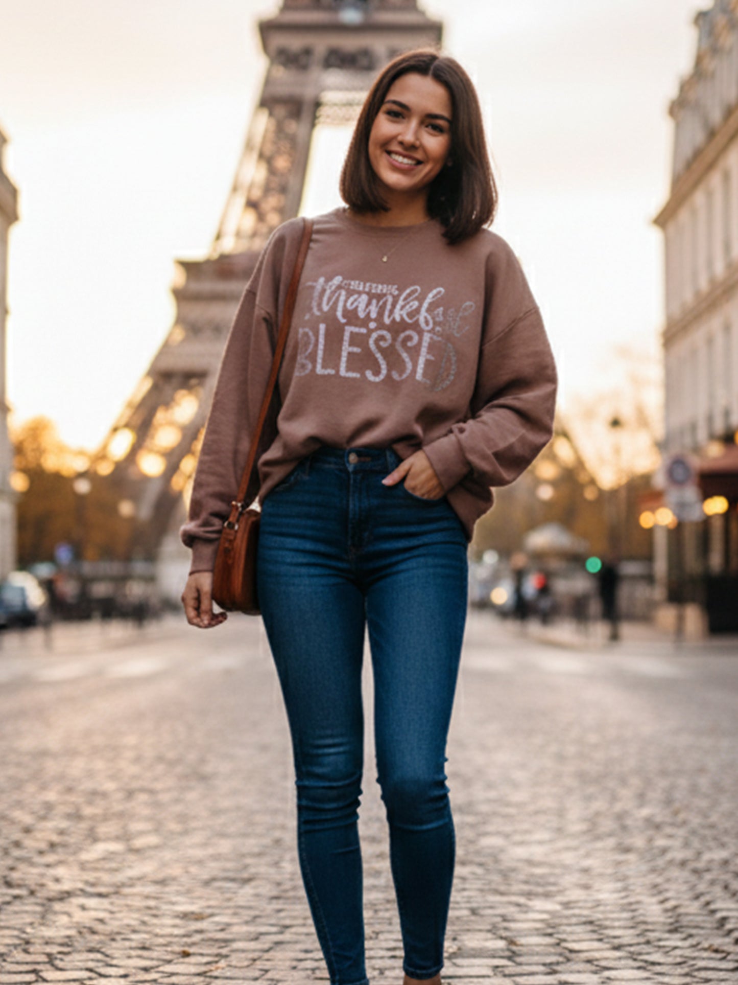 Cozy Crush Sweatshirt-Grateful Thankful Blessed-Hot Fix