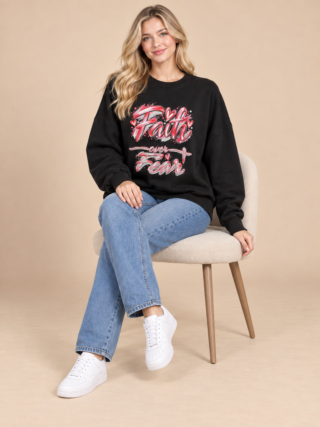 Faith over Fear Graphic with Rhinestone