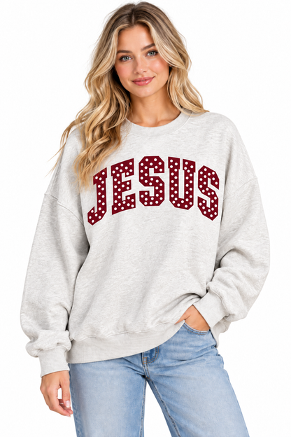 Polka Dot Jesus Graphic Sweatshirt
