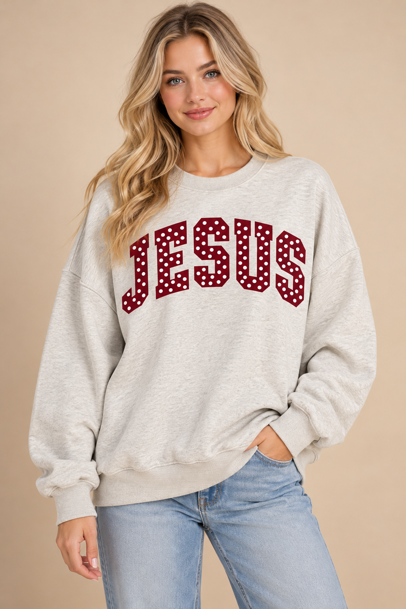 Polka Dot Jesus Graphic Sweatshirt