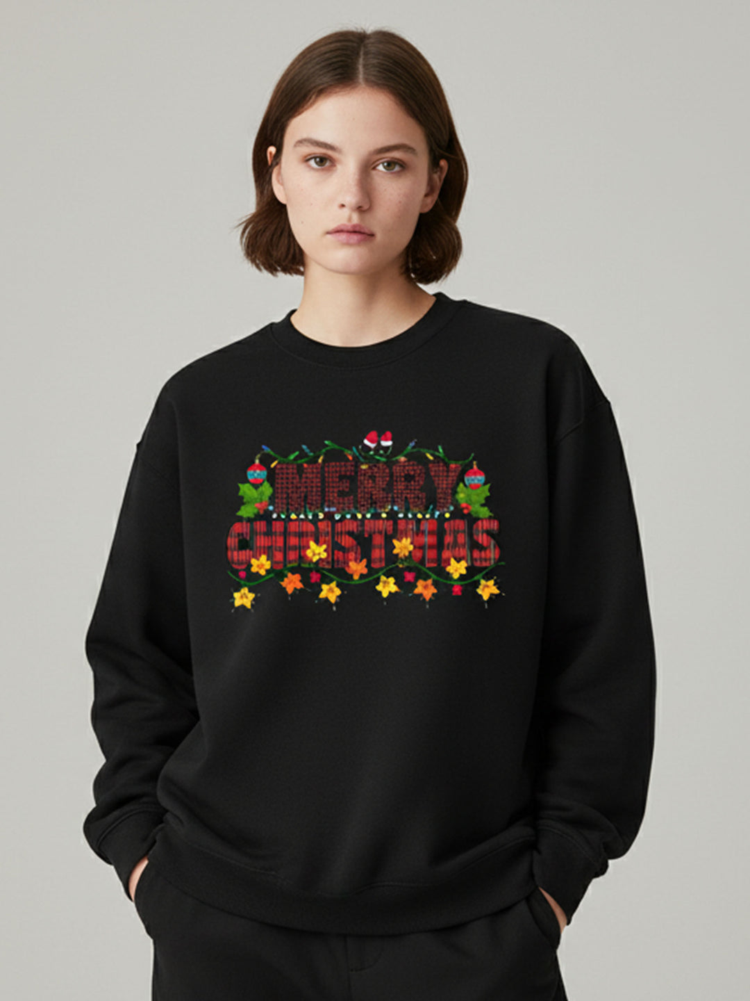 Christmas1 Two Soft Crew Neck Sweatshirt