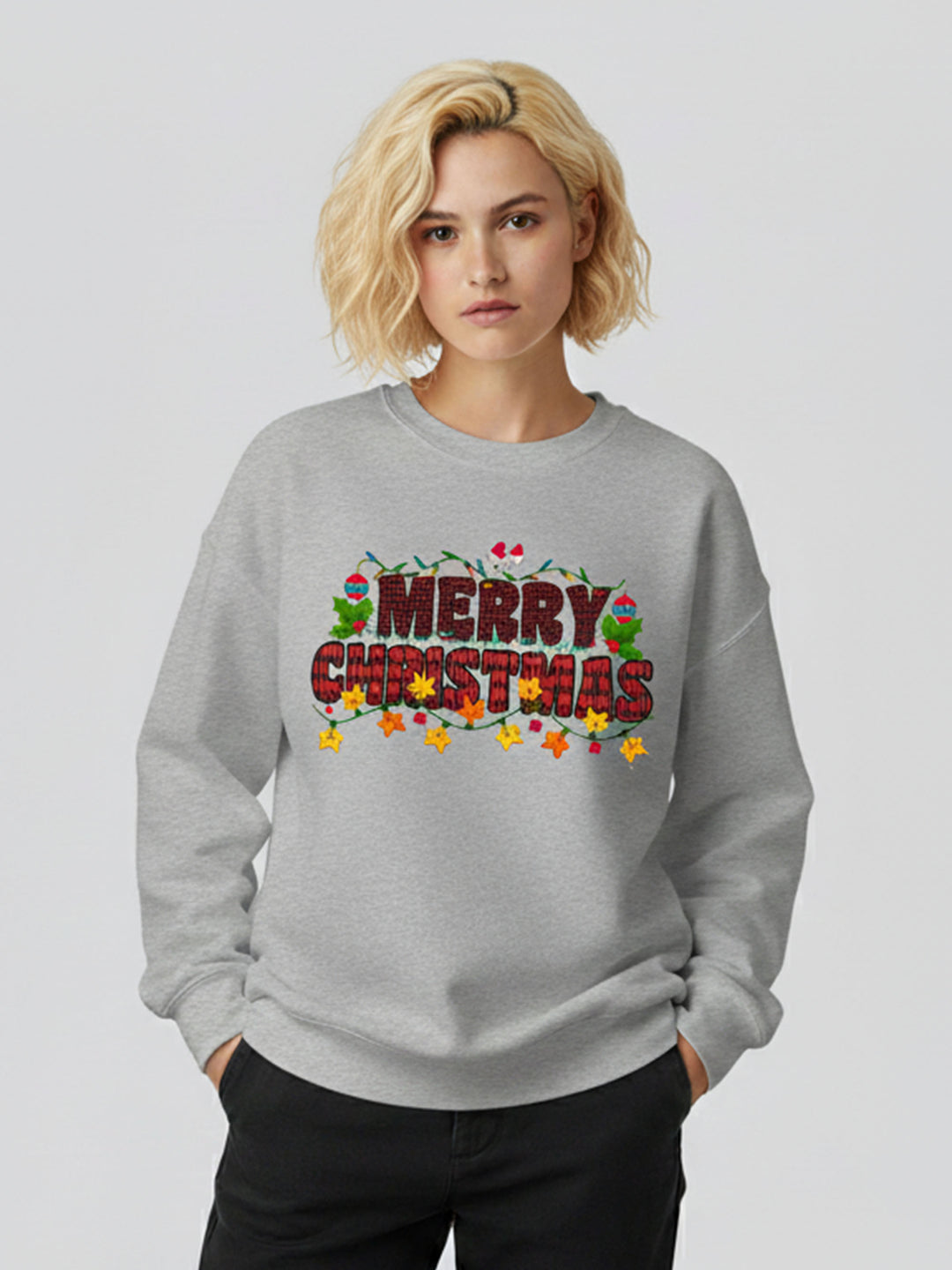 Christmas1 Two Soft Crew Neck Sweatshirt