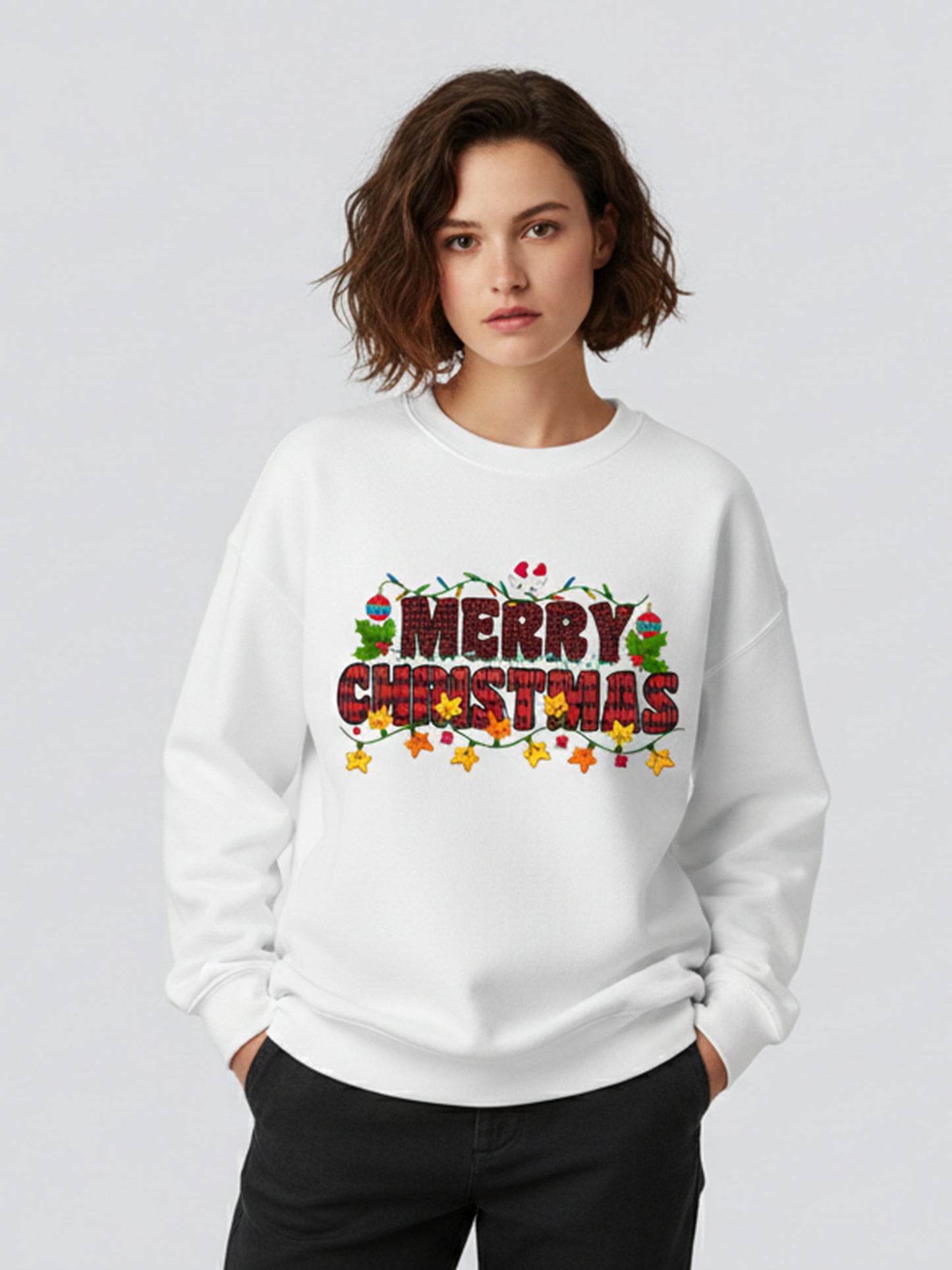 Christmas1 Two Soft Crew Neck Sweatshirt