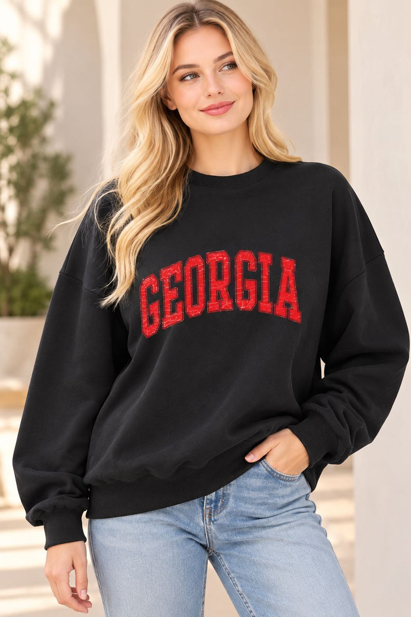 GEORGIA Print Cozy Crush Terry Sweatshirt