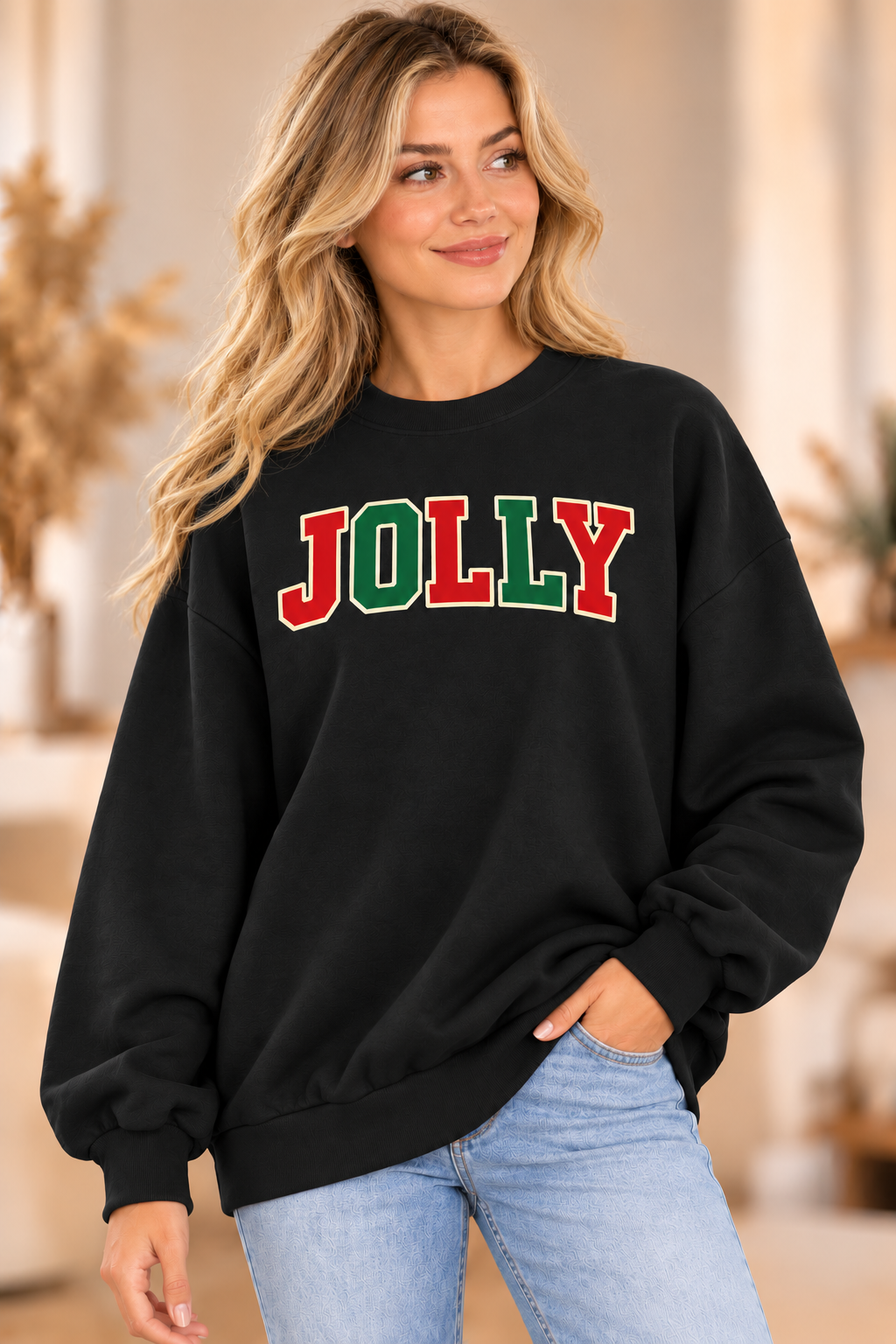 JOLLY Christmas Sweatshirt – Black