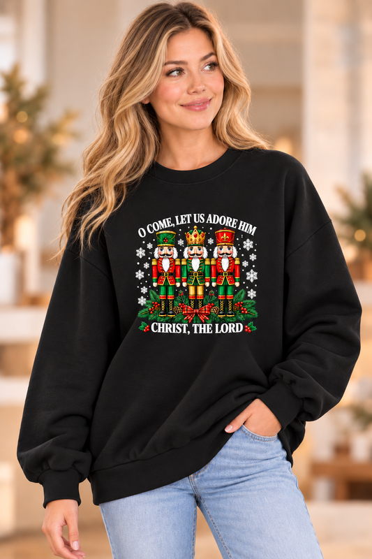 Nutcracker Christmas Praise Sweatshirt – Black