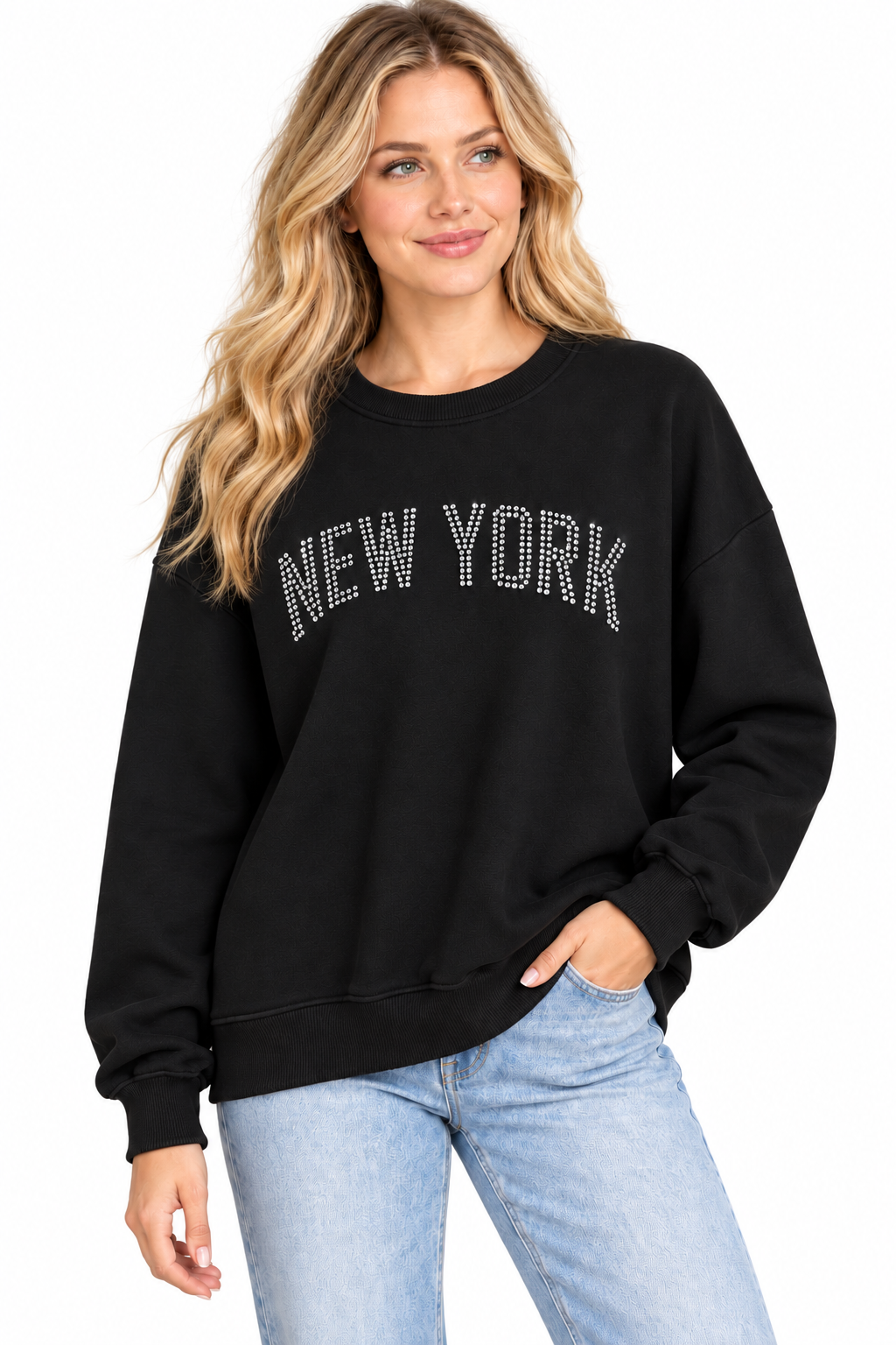 NEW YORK Rhinestone Sweatshirt