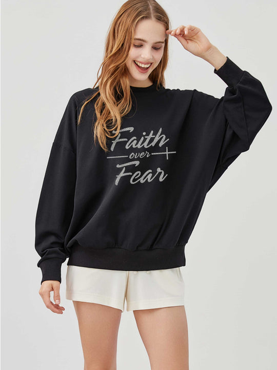 Faith over Fear Hot Fix Sweatshirt