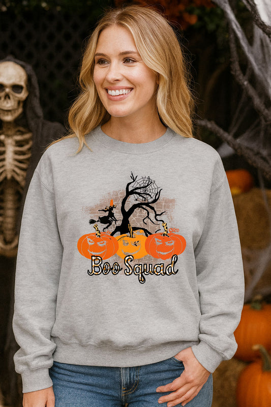 The Cozy Crush Terry Sweatshirt with Graphic Boo Squad