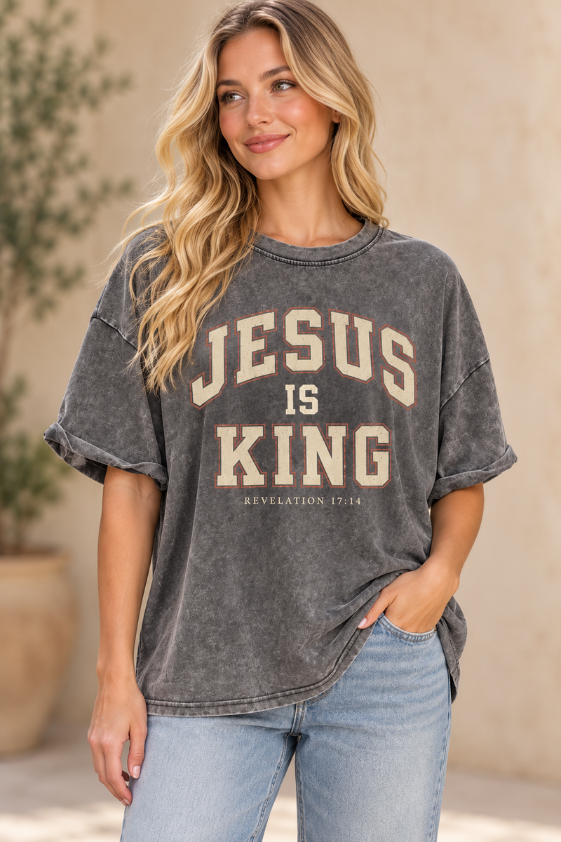 Jesus Is King Effortless Washed Tee